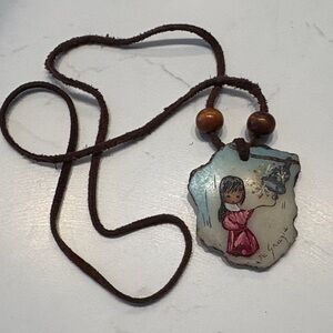 Handcrafted‎ Signed DeGrazia Pendant Necklace